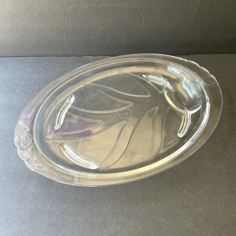 Vintage Pyrex Clear Tree of Life Meat Platter Roasting Plate 815